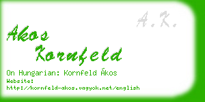 akos kornfeld business card